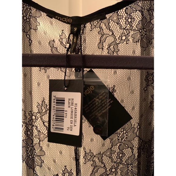 SOLD 🌈 MAJE GABRIELA LACE MAXI BLACK DRESS $520 - Picture 8 of 8